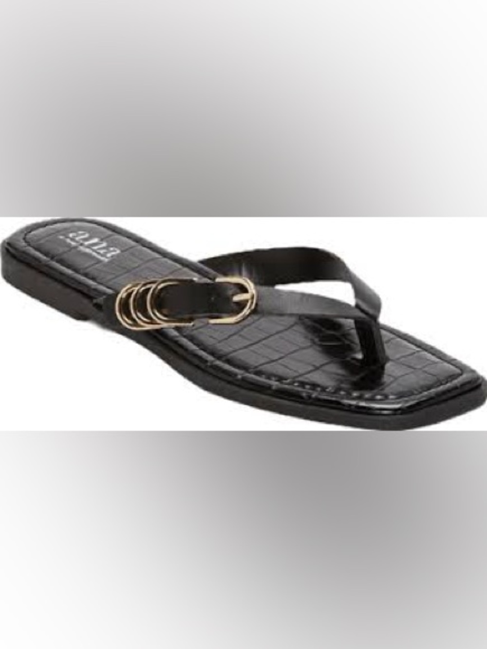 A.N.A Womens Hardware Flip-Flops w/Gold Ring Hardware SZ 10